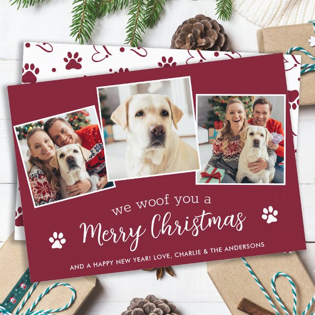 Hund Pet Photo Collage Personlig God jul Julkort (Skapare uppladdad)