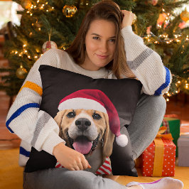 Hund Pet Photo med Digital Santa Hat Scarf Gift Kudde