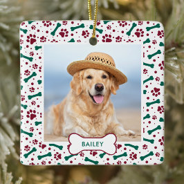 Hund Pet Photo Tass avtryck Personlig jul Julgransprydnad Keramik