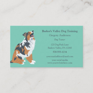 Hund, Pet Sitta Australian shepherd Visitkort