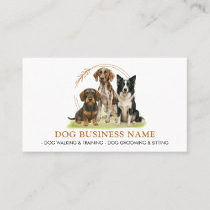Hund Pet Sitter Boarding Groomer Walker Watercolor Visitkort