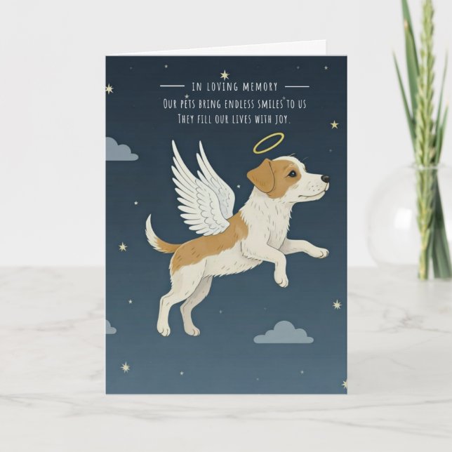 Hund Pet Sympathy Card Angel Kort (Framsida)