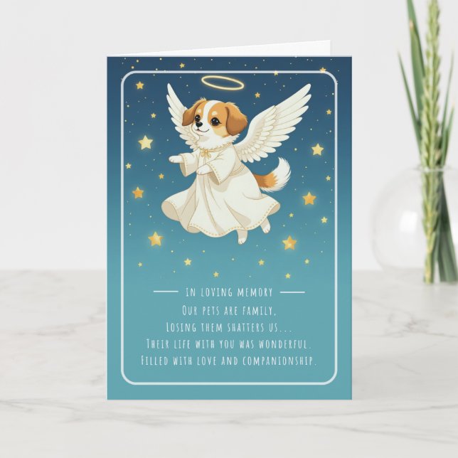 Hund Pet Sympathy Card Angel Kort (Framsida)