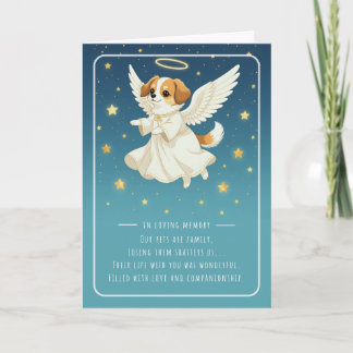 Hund Pet Sympathy Card Angel Kort