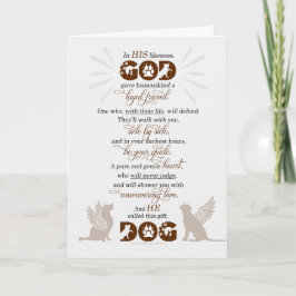 Hund Pet Sympathy Guds gåva av en Loyal Friend Kort