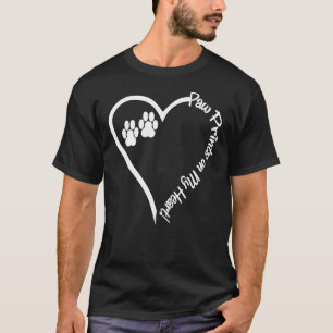 Hund Pet Tass avtryck på mitt hjärta T Shirt