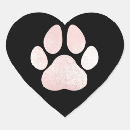 Hund Pet Tass Ro Black Glitter Heart Spark Hjärtformat Klistermärke
