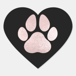 Hund Pet Tass Ro Black Glitter Heart Spark Hjärtformat Klistermärke