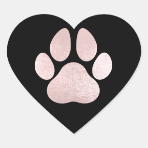 Hund Pet Tass Ro Black Glitter Heart Spark Hjärtformat Klistermärke