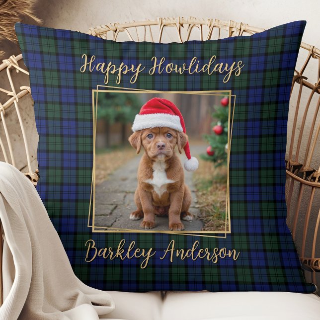 Hund Photo Anpassningsbar Modern Elegant Julpset Kudde (Skapare uppladdad)