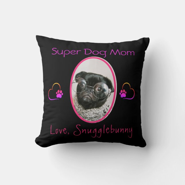 Hund Photo Best Hund Heart Paw Print Kudde (Framsida)