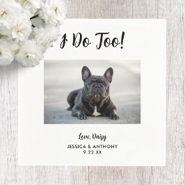 Hund Photo Bröllop Cocktail Napkins Pappersservett