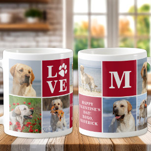 Hund Photo Collage Anpassningsbar 7 Alla hjärtans  Kaffemugg