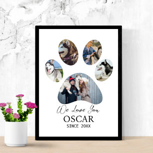 Hund Photo Collage Pet Memorial Personlig Tass Poster