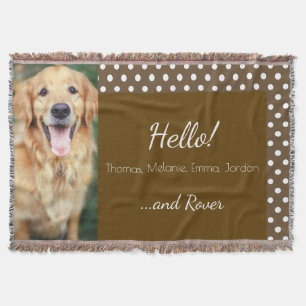 Hund Photo Family Namn Polka Dot Brown Filt