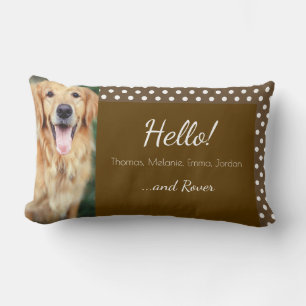 Hund Photo Family Namn Polka Dot Brown Lumbarkudde