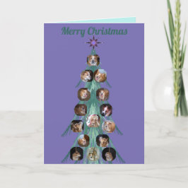 Hund Photo Fractal Träd Lila Foldat Helgdag Card Helgkort