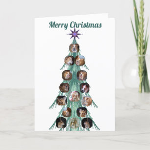 Hund Photo Fractal Träd White Folat Helgdag Card Helgkort