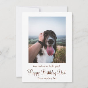 Hund Photo Grattis på födelsedagen Pappa från Rädd Anteckningskort