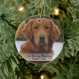 Hund Photo in Loving Memory Namn-årshelg Julgransprydnad Keramik