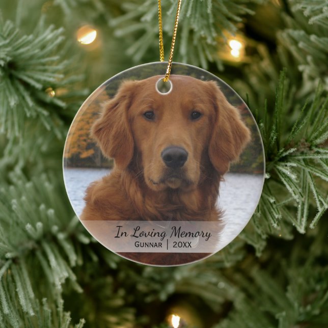 Hund Photo in Loving Memory Namn-årshelg Julgransprydnad Keramik (Träd)