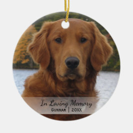 Hund Photo in Loving Memory Namn-årshelg Julgransprydnad Keramik