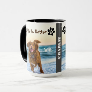 Hund Photo Monogram Anpassningsbar Mugg för Dod Ma