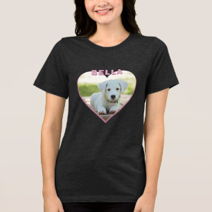 Hund Photo Namn Rosa Heart T Shirt