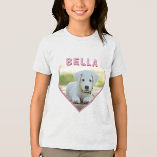 Hund Photo Namn Rosa Heart T Shirt