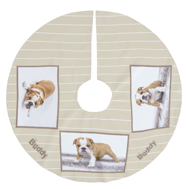 Hund Photo Personalizable Snyggt jul-Helgdag Julgransmatta Borstad Polyester (Framsidan)