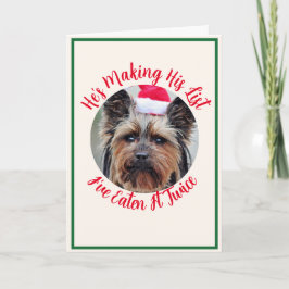 Hund Photo Personalize Namn jul Helgkort