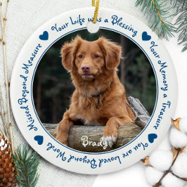 Hund Photo Pet Loss Pet Memorial Julgransprydnad Keramik