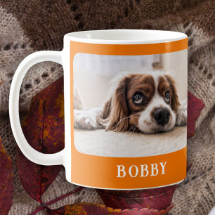 Hund Photo Pet Minimalist Orange God jul Kaffemugg