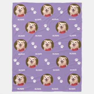 Hund Photo Pet Namn Tassar Lavender Fleece Blanket