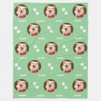 Hund Photo Pet Namn Tassar Mint Grönt Fleece Blank