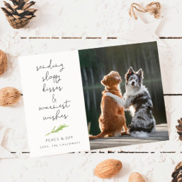 Hund Photo Sloppy Kisses jul-Helgdag Julkort