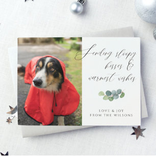 Hund Photo Sloppy Kisses-skript jul Julkort