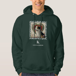 Hund Photo Tassar Prints Monogram & Namn Personlig Hoodie