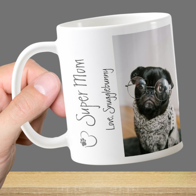 Hund Photo Toppen Mamma hjärtavtryck Kaffe Mugg (Skapare uppladdad)