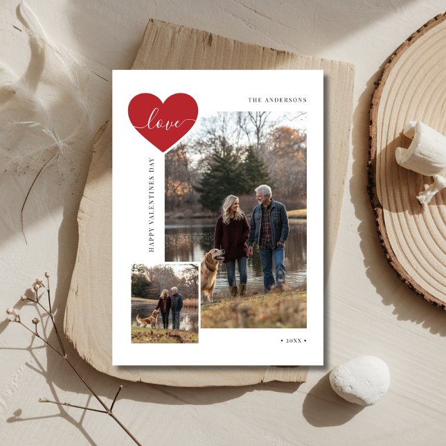 Hund Photo Valentine för skriptfamiljen Kärlek Pet Julkort (Skapare uppladdad)