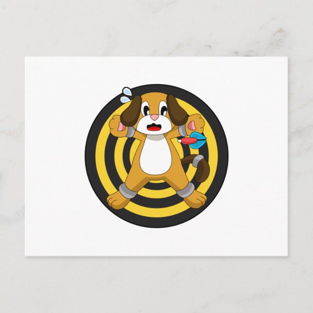 Hund Pil Dart Darttavla Vykort (Framsida)