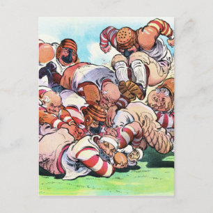 Hund Pile på Gridiron Vykort