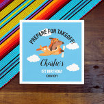 Hund Pilot Flygplan, Cute Kids Blue Birthday Pappersservett<br><div class="desc">Hund Pilot Flygplan, Cute Roligt Kids Blue Birthday papper napkin. Ta din lilla födelsedag till nya höjder med vår Hund Pilot Luftfartsmatad napkin! Med en oemotståndligt söt valp i en pilots hylsa genom molnen i en ljus gult och ett rött flygplan. Den här utformningen är perfekt för föräldrar som vill...</div>