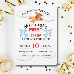 Hund Pilot Flygplan, Cute Roligt Barns födelsedag Inbjudningar