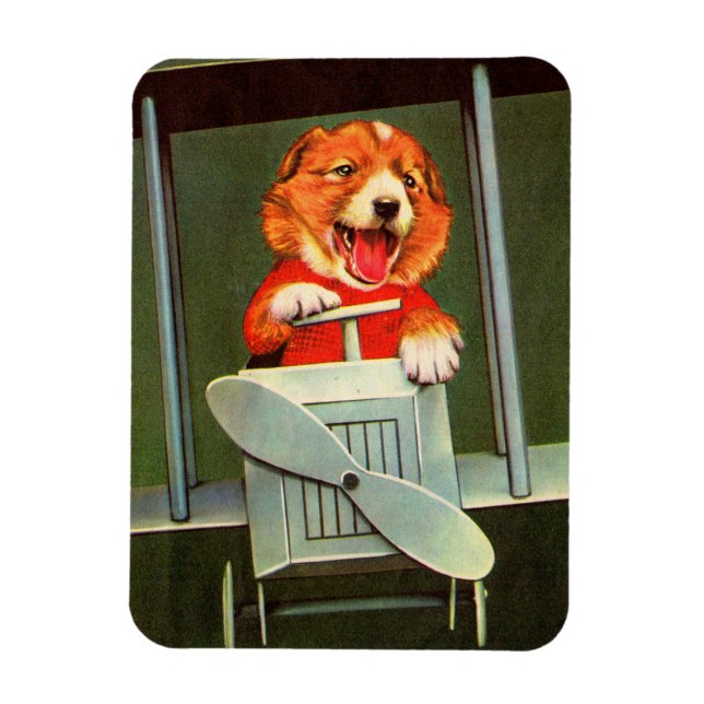 hund pilotutskrift magnet (Vertikal)
