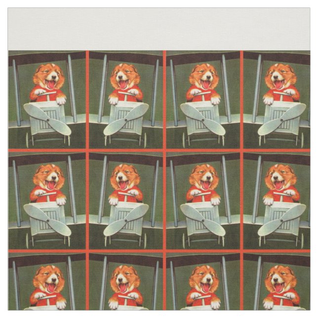 hund pilotutskrift tyg (Provkarta)