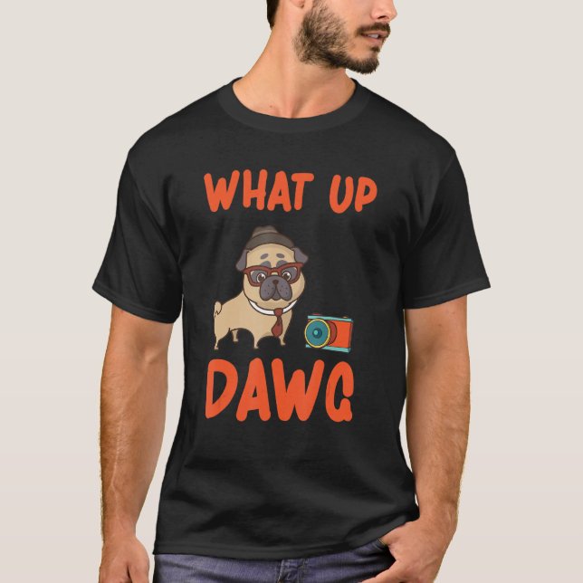 Hund Pingg med kamera och glas T Shirt (Framsida)
