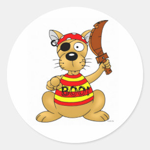 Hund pirat runt klistermärke