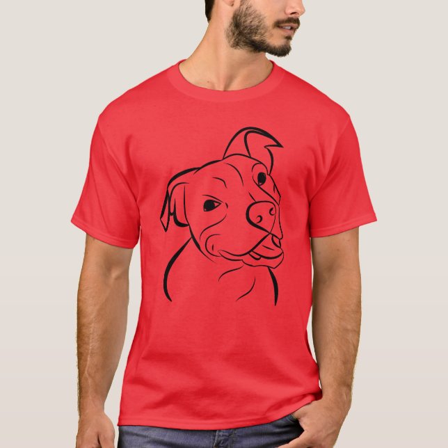 Hund pitbull-flicka t shirt (Framsida)