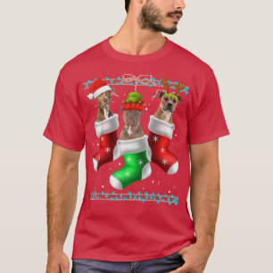 Hund Pitbull-julsockel Funny Julafton Pajama Pet T Shirt